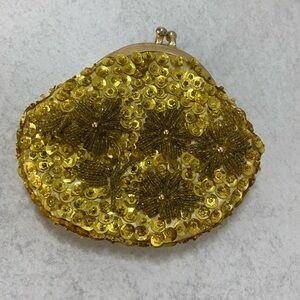 Vintage Gold Sequins and Beaded coin purse